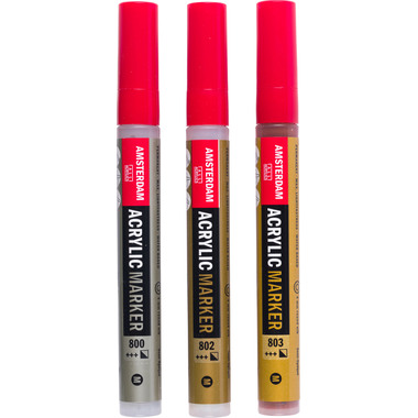 AMSTERDAM Acrylmarker Metallic 4mm 17519004 assortiert 3 Stück