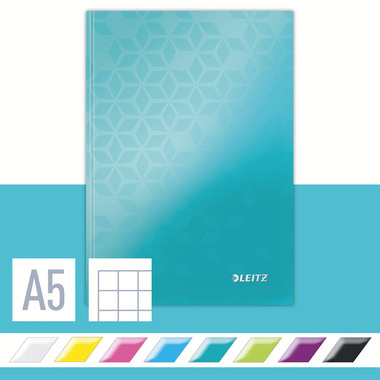 LEITZ Carnet WOW A5 46281051 quadrillé, 90g bleu glacier