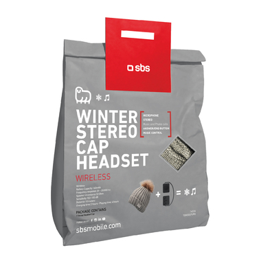 Mütze mit Pompons, Zöpfen und kabellosen Ohrhörern