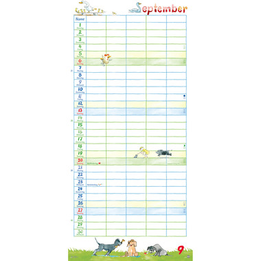 HEYE Familienplaner H. Heine 2026 1586+26 1M/1S DE 5 Spalten 21x45cm