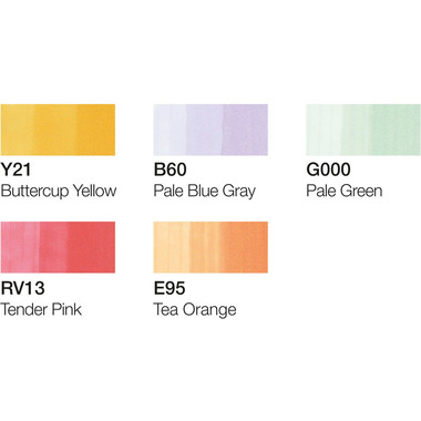COPIC Marker Ciao 22075555 5+1 Set Pastels