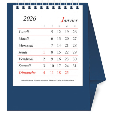 NOVOS Calendario Pro Bristol F. 2026 508042 1M/1P blu scuro FR 11.5x14cm