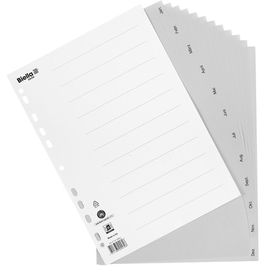 BIELLA Register PP A4 47141390U grau Jan-Dez DE