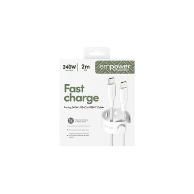 emPower by PanzerGlass USB 2.0-Kabel Racing 240 W Silber Weiss USB-C - USB-C 2 m