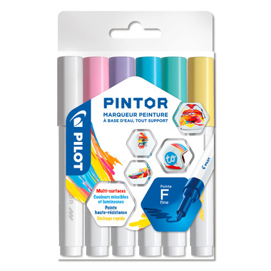 PILOT Marker Set Pintor F 1.0mm S6/0517467 6 Farben pastel