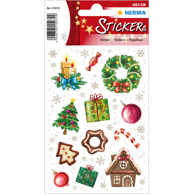 HERMA Sticker Weihnachten 15072 bunt 36 Stück/3 Blatt