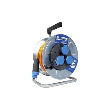STEFFEN Kabelrolle Professional 30 m 3x T13, IP55, Silber
