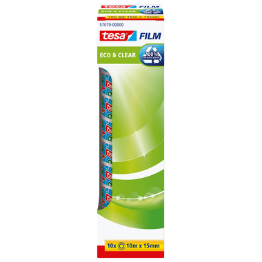 TESA Film Eco Clear 15mmx10m 570700000 Officebox 10 Rollen