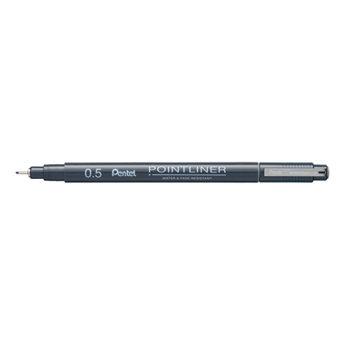 PENTEL Fineliner Pigment 0.5 mm S20P-5N POINTLINER, grau
