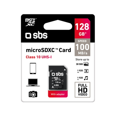 Carte Micro SD 128 GB pour photos et vidéos en HD