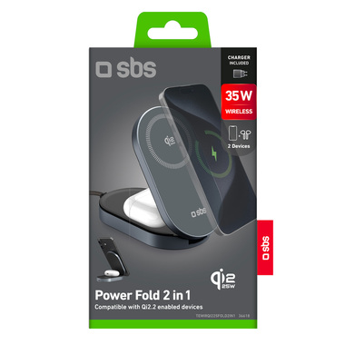 Kabellose 2-in-1-Ladestation mit Qi 2.2 und 35 W Power Delivery | SBS