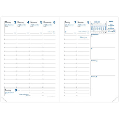 QUO-VADIS Agenda Impala Tour 2027 003071Q 1W/2S nero DE 9x12.5cm