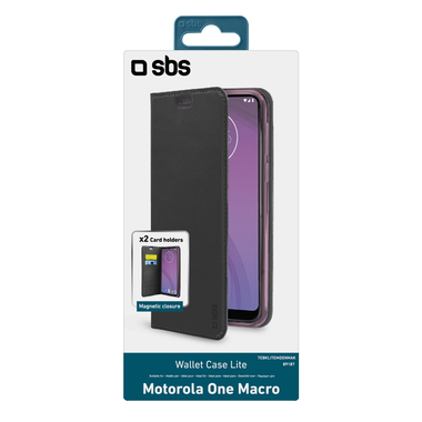 Custodia Book con tasche portatessere per Motorola One Macro
