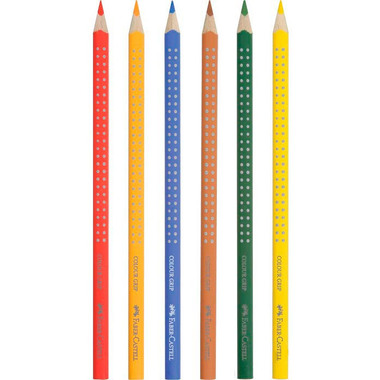 FABER-CASTELL Crayons couleur Grip 112406 6 couleurs