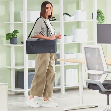 LEITZ Hot Desk Stofftasche 6444-00-89 samtgrau 3 Fächer 46.5x21x20cm