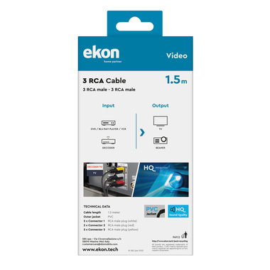 3 RCA Cable | Ekon