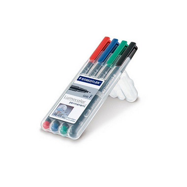STAEDTLER Lumocolor permanent F 318WP4 4 Farben ass.