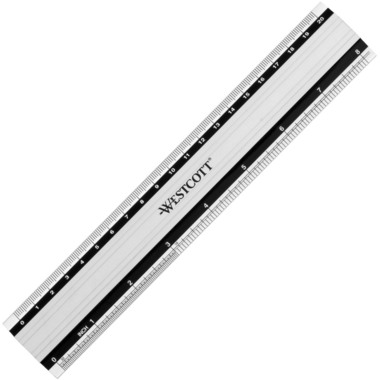 WESTCOTT Aluminium Lineal E-1019000 cm/inch Skala