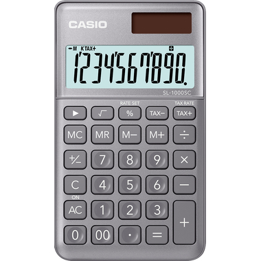 CASIO Calcolatrice BIC SL-1000SC-GY-W-EP 10 cifre grigio