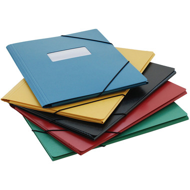 EROLA Cartella con elasti 650my A4 33299F verde cartone fibra c.finestra
