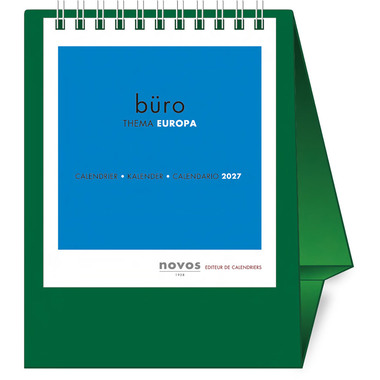 NOVOS Calendrier table Europa 2027 500084 1M/1P vert foncé ML 11.5x14cm
