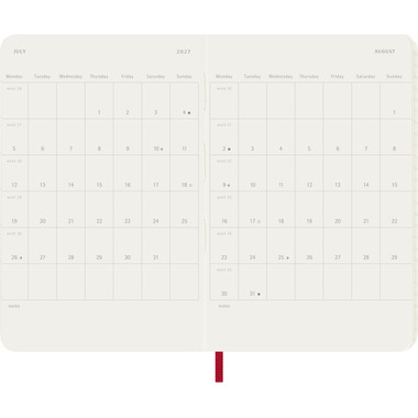 MOLESKINE Agenda Classic Pocket 2027 DSF212WN2Y27 1W/1S scharlachrot SC 9x14cm