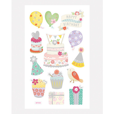 FOLIA Soft-Sticker 19304 Party 2 Blatt/48 Stück