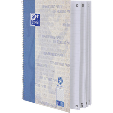 OXFORD Collegeblock Recycling A4 400159370 blau, liniert 80 Blatt