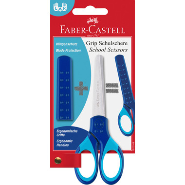 FABER-CASTELL Grip Schulschere 181549 inkl. Klingenschutz, blau