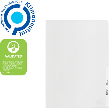 LEITZ Dossier Recycle A4 4001-30-03 trasparente, 140my 25 pezzi