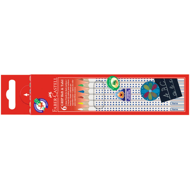 FABER-CASTELL Craie Grip 113210 6 couleurs ass. étui