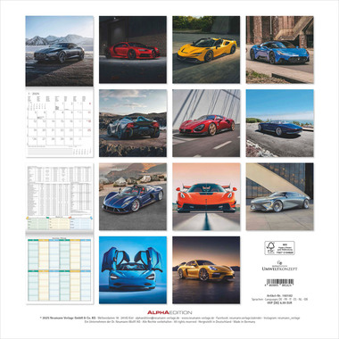 ALPHA EDITION Calendario 2026 160182 High Speed ML 30x30cm