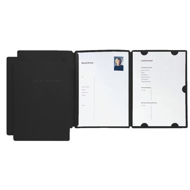 PAGNA Bewerbungsmappe Select A4 22016-04 schwarz 3-teilig 3 Stück
