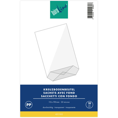BÜROLINE Sacchetto 115×190mm 423002 trasparente 10 pezzi