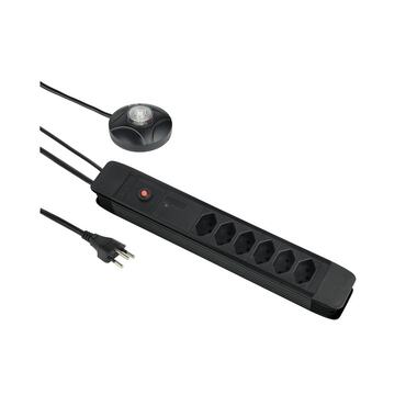 Schönenberger power strip 6 x T13 with external switch, 3 m, Black