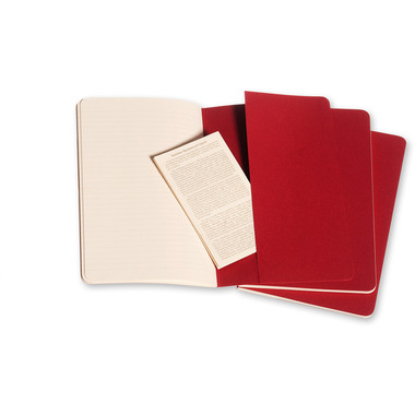 MOLESKINE Quaderno Cahier A5 101-4 rigato, rosso 3 pezzi