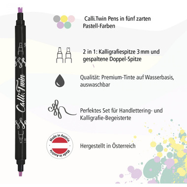ONLINE Calli Brush Twin 3mm 18608 Pastel, ass. 5 pezzi