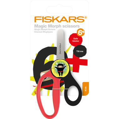 FISKARS Kinderschere Ninja 13cm 1064075 rot/schwarz, Rechtshänder