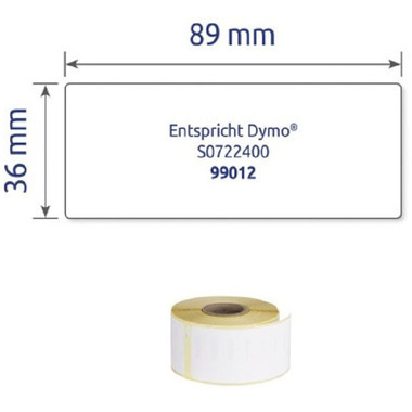 AVERY ZWECKFORM Adress-Etiketten 89x36mm AS0722400 weiss, Rolle 2x260 Stück