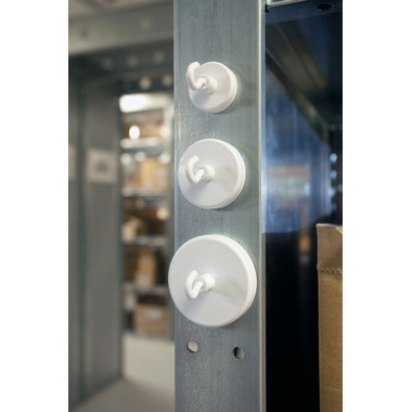 MAGNETOPLAN Calamita con gancio 25mm 52625 bianco 4kg