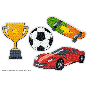 URSUS Diamond Sticker Sports 43510003 2 Karten, 2 Anhänger