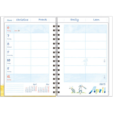 HEYE Familienagenda H. Heine 2026 22347+26 1W/2S DE 11.5x16.3cm