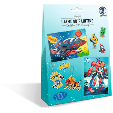 URSUS Diamond Sticker Galaxy 43510004 2 Karten, 2 Anhänger