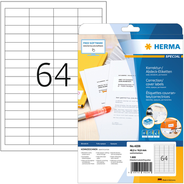 HERMA Etiketten SPECIAL 48.3x16.9mm 4226 weiss,perm. 1600 St./25 Bl.