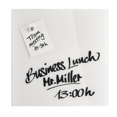 MAGNETOPLAN Design-Glasboard 400x400mm 13401000 weiss, magnetisch