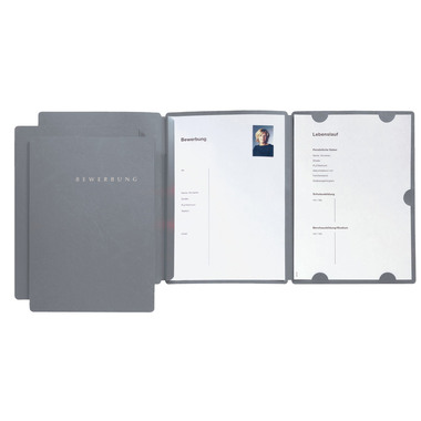 PAGNA Bewerbungsmappe Select A4 22016-06 grau 3-teilig 3 Stück