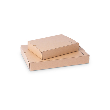 Flat packaging with tuck-in flap in brown 245x46x343mm