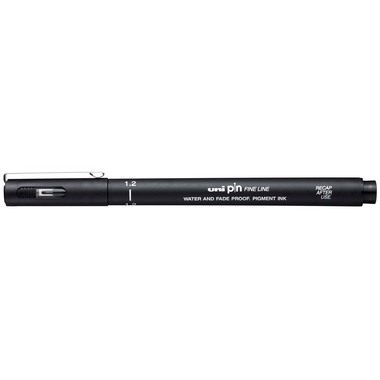 UNI-BALL Fineliner Pin 1.2mm PIN12-200(S) BLACK nero