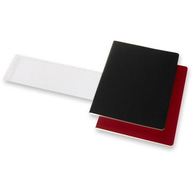 MOLESKINE Notizheft Karton A4 602510 liniert,BK/cranb.,120S. 2 Stk.