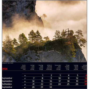 CALENDARIA Bildkalender 2026 9783036205434 Switzerland ML 30x30cm